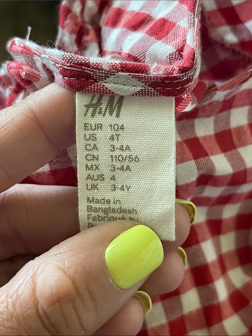 4T red gingham dress